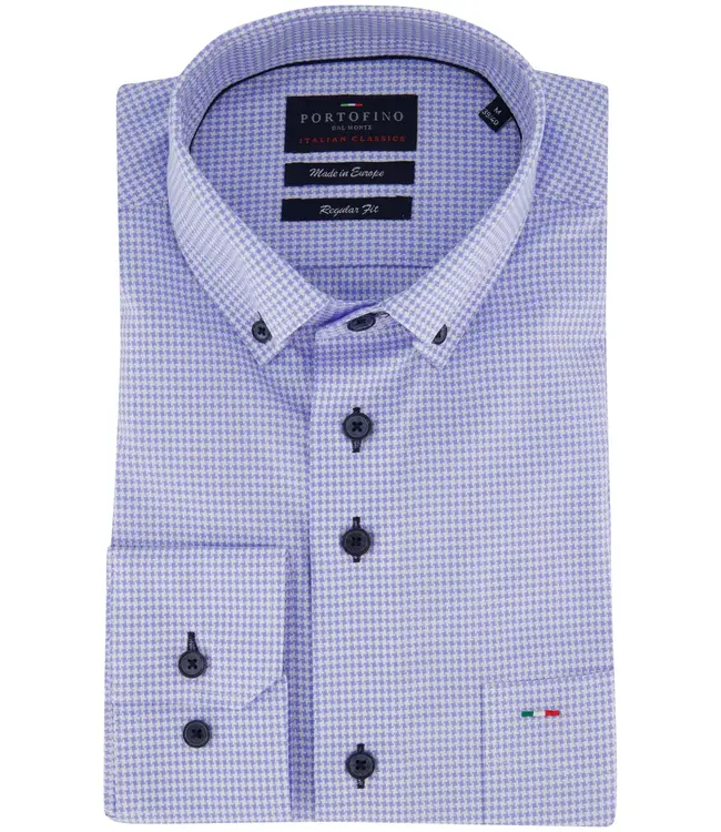 regular fit overhemd lichtblauw print