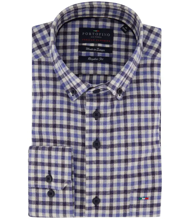 regular fit overhemd blauw ruit