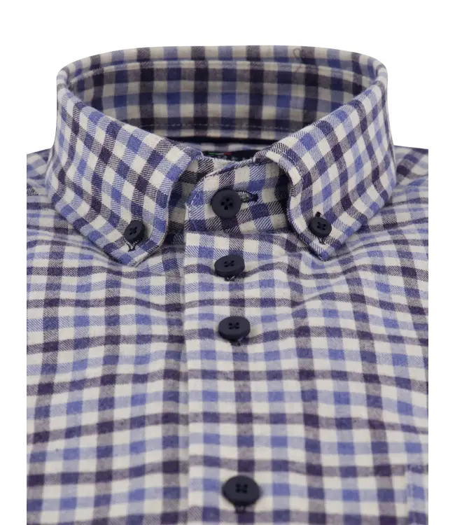 regular fit overhemd blauw ruit