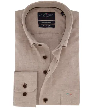 Portofino regular fit overhemd beige