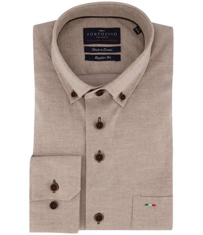 regular fit overhemd beige