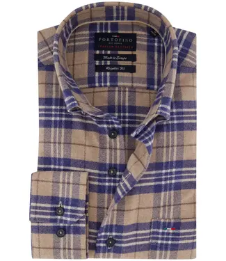 Portofino regular fit overhemd blauw ruit