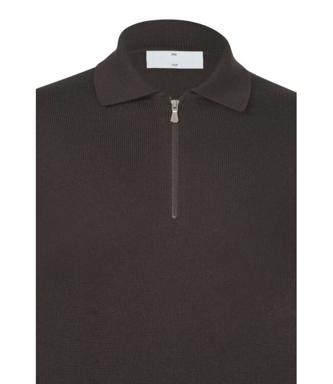 tennis half zip trui bruin