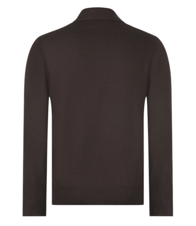 tennis half zip trui bruin