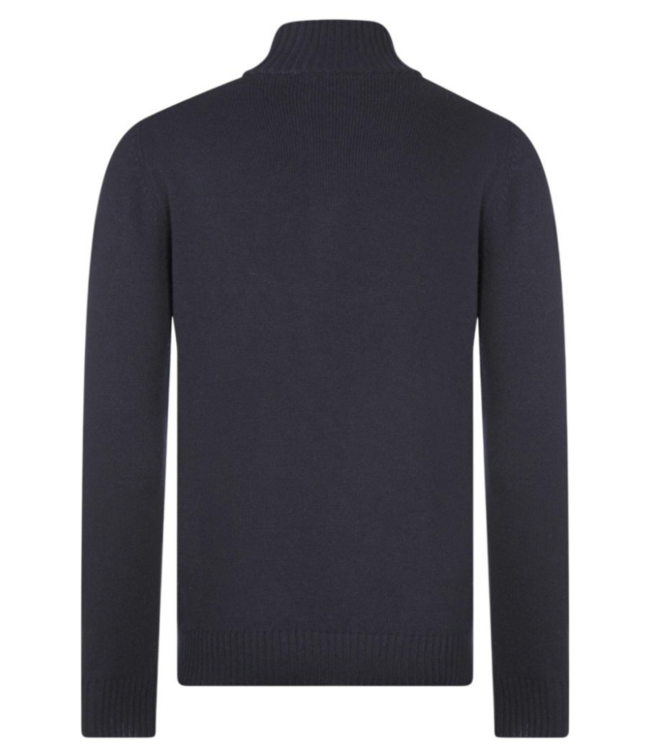 wollen half zip trui marine