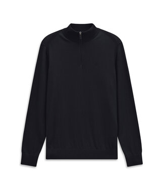 Bugatti half zip trui katoen cashmere marine