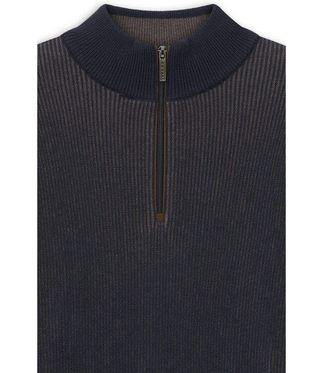 half zip trui katoen cashmere marine rib