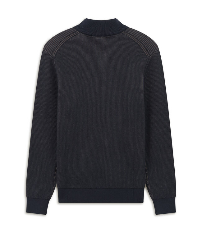 half zip trui katoen cashmere marine rib