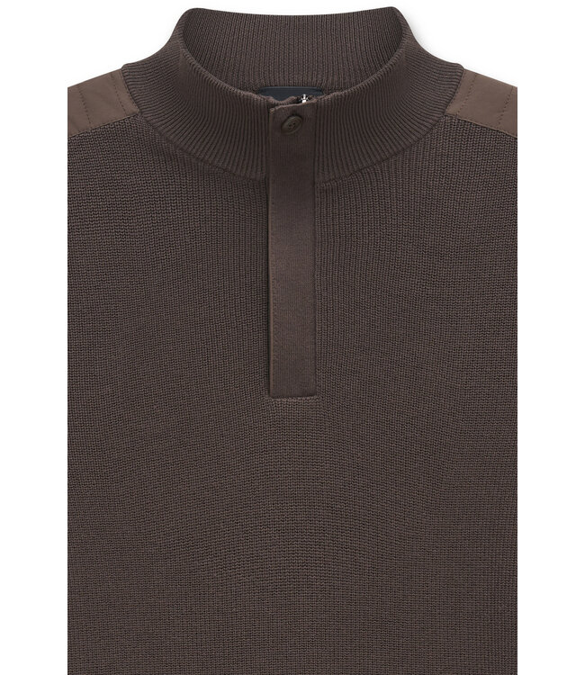 half zip trui bruin