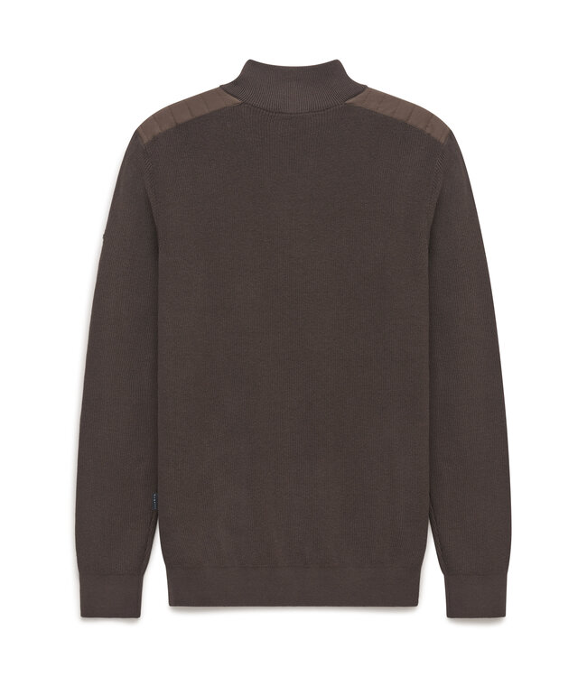 half zip trui bruin