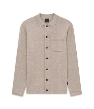 Bugatti dun gebreid knoopvest taupe