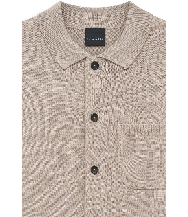 dun gebreid knoopvest taupe
