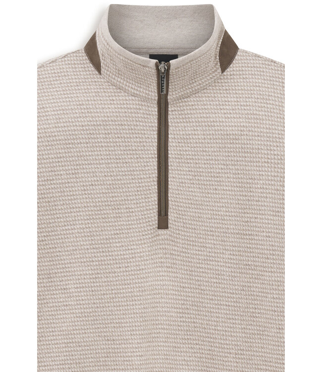 half zip trui beige