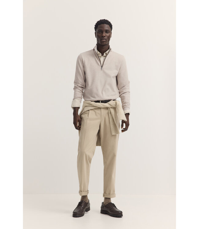 half zip trui beige