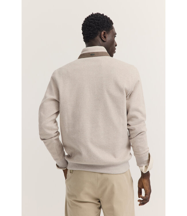 half zip trui beige
