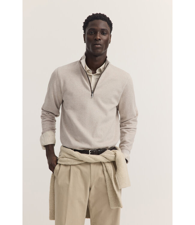half zip trui beige