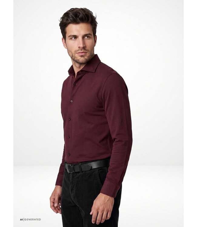 jersey overhemd bordeaux