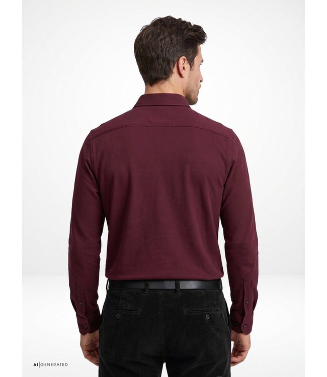 jersey overhemd bordeaux