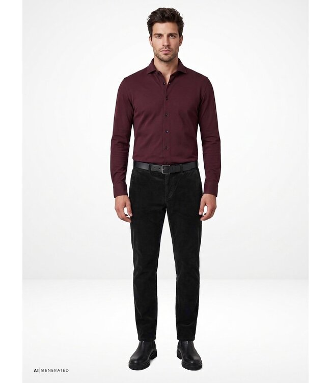 jersey overhemd bordeaux