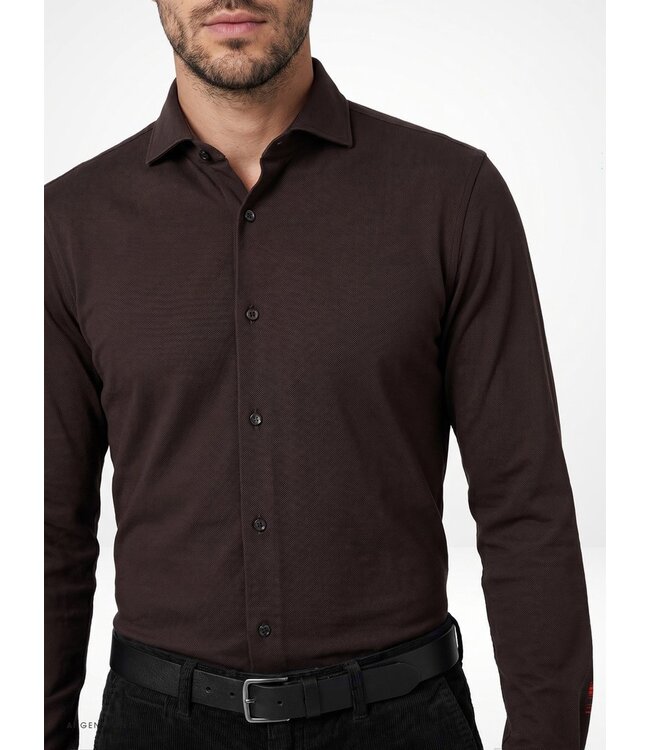 jersey overhemd bruin