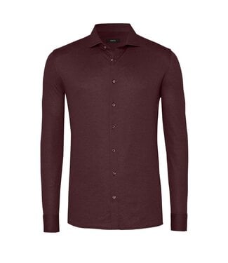 Desoto Luxury jersey overhemd bordeaux twill