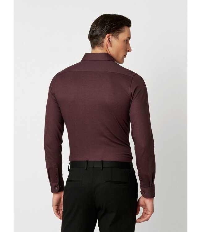 jersey overhemd bordeaux twill