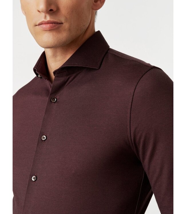 jersey overhemd bordeaux twill