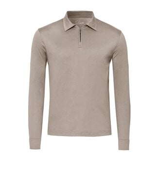 Desoto Luxury zip jersey polo taupe