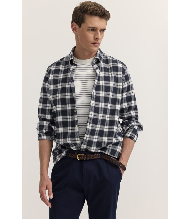 regular fit overhemd blauw ruit