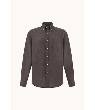 Paul & Shark regular fit flanel overhemd bruin