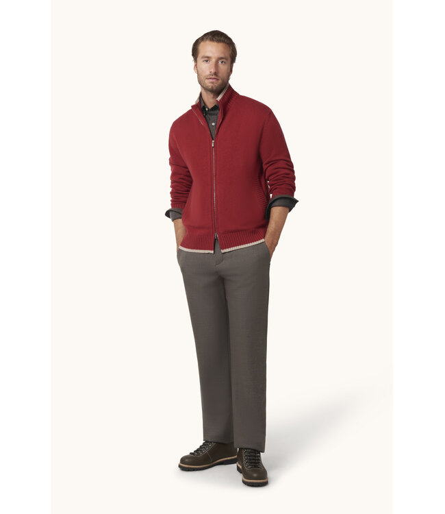 regular fit flanel overhemd bruin