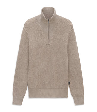 Bugatti half zip schipperstrui beige