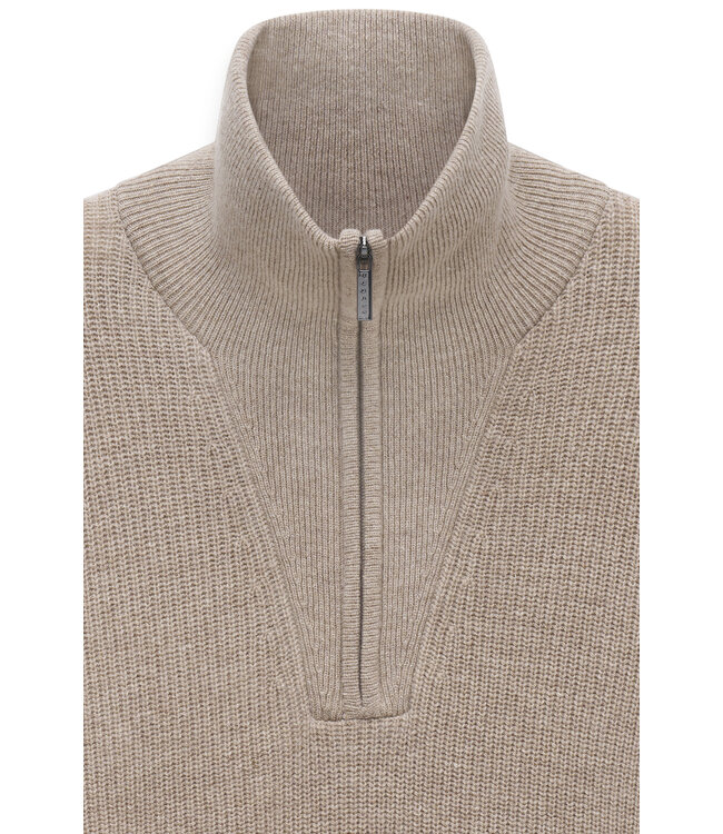 half zip schipperstrui beige