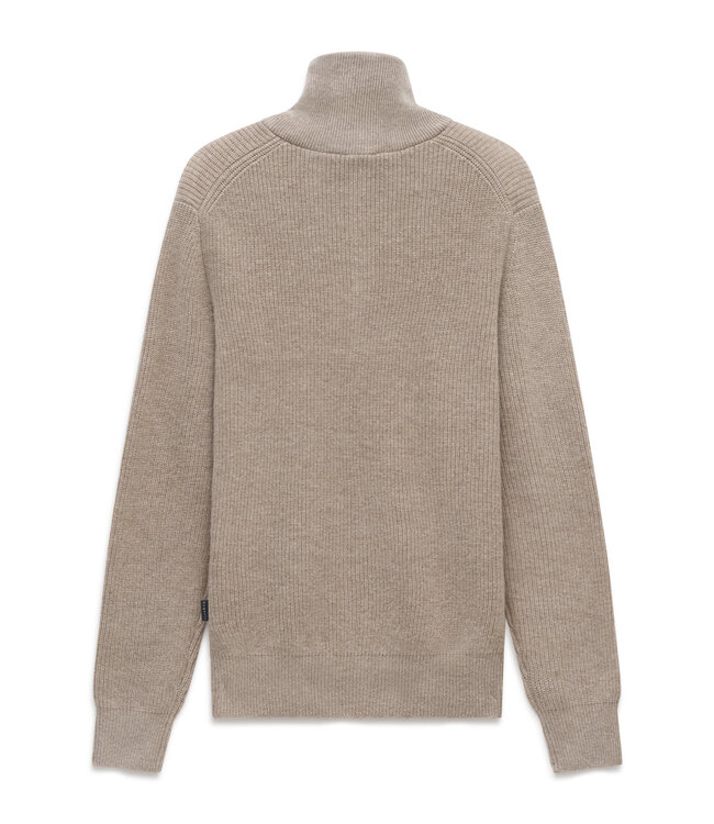 half zip schipperstrui beige