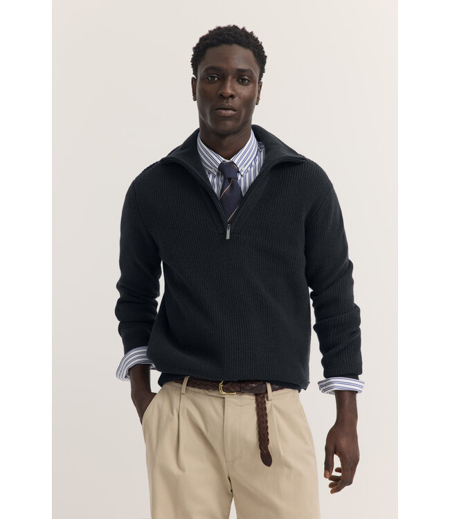 half zip schipperstrui marine