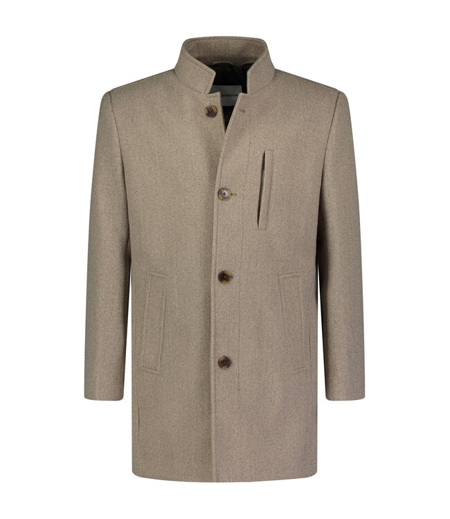 coat met uitritsbare windstopper taupe