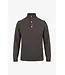 half zip kabel trui bruin
