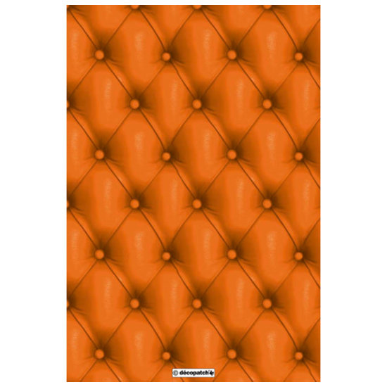 Decopatch Vel Decopatch papier Patroon Chesterfield oranje