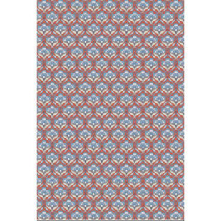 Vel Decopatch Papier Bloemenprint Retro Oranje/Blauw/Wit