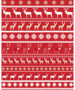 Vel Decopatch Papier Patroon Kerst  met Hert Rood/Wit