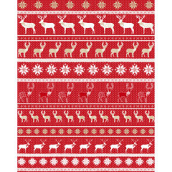 Decopatch Vel Decopatch Papier Patroon Kerst  met Hert Rood/Wit