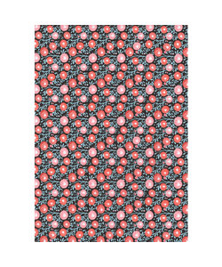 Vel Decopatch papier Patroon  Bloemenprint rood/blauw/grijs