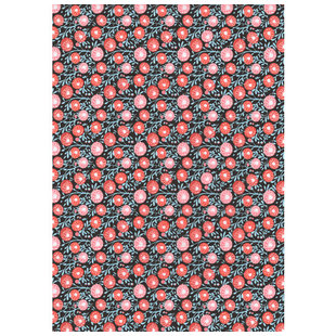 Vel Decopatch papier Patroon  Bloemenprint rood/blauw/grijs