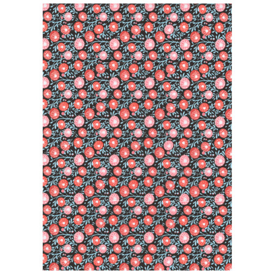 Decopatch Vel Decopatch papier Patroon  Bloemenprint rood/blauw/grijs