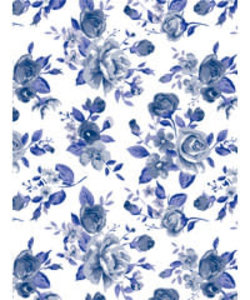 Vel Decopatch Papier Delfts Blauw Bloemen Blauw/Wit