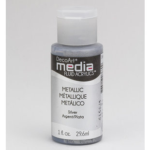 Deco Art Media Fluid Acrylics 29.6ml Metall Silver