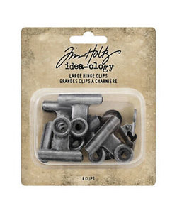 Tim Holtz Idea-Ology Metal Hinge clips large 8 pcs