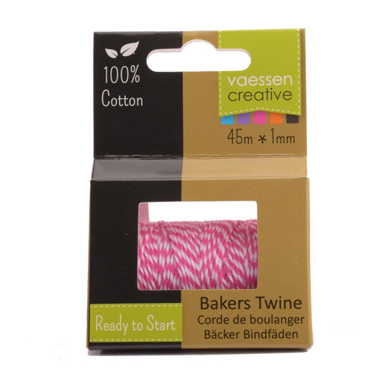 Vaessen Creative Bakers Twine touw 1mm 45m Rose-wit