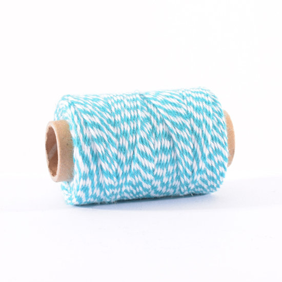 Vaessen Creative Bakers Twine touw 45m Turkoois-Wit