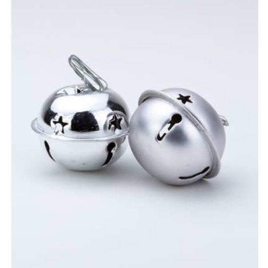 Hobby & Crafting Fun Kerst Bel 3,5cm 6st Zilver Glans/Mat